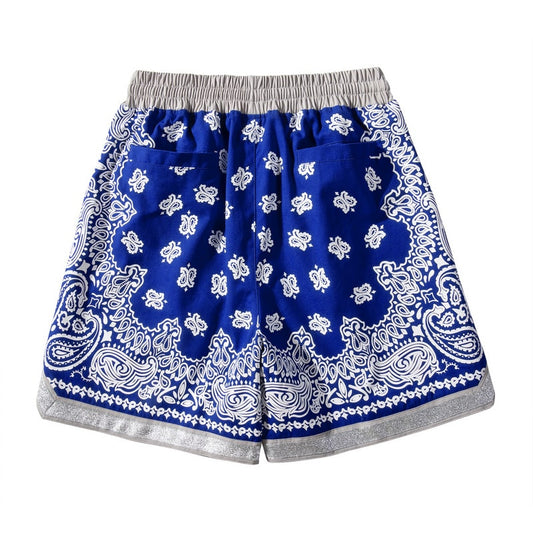 Blaue Bandana-Shorts