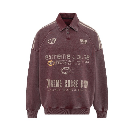 Roter Polo-Hoodie