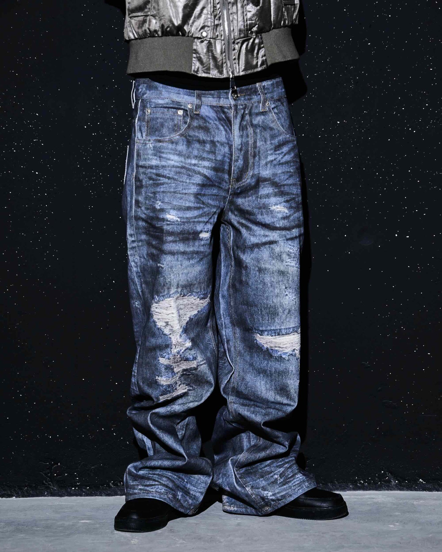 Illusion Zerrissene Baggy Jeans