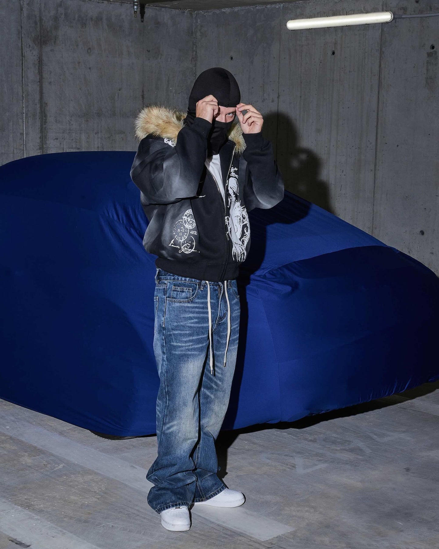 Geschnürte Baggy Jeans