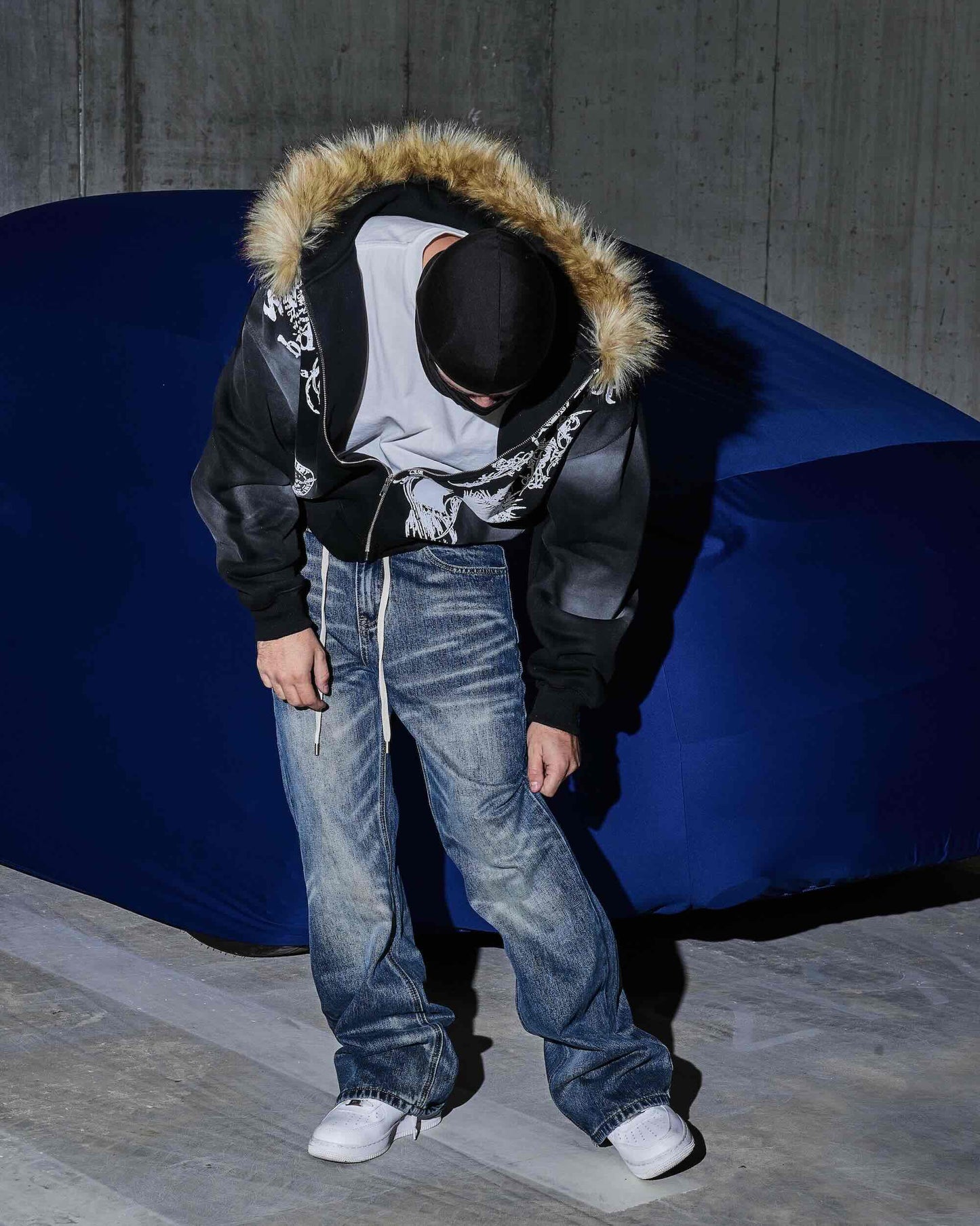 Geschnürte Baggy Jeans