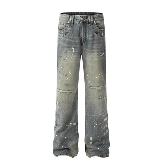 Lackierte Schlagjeans