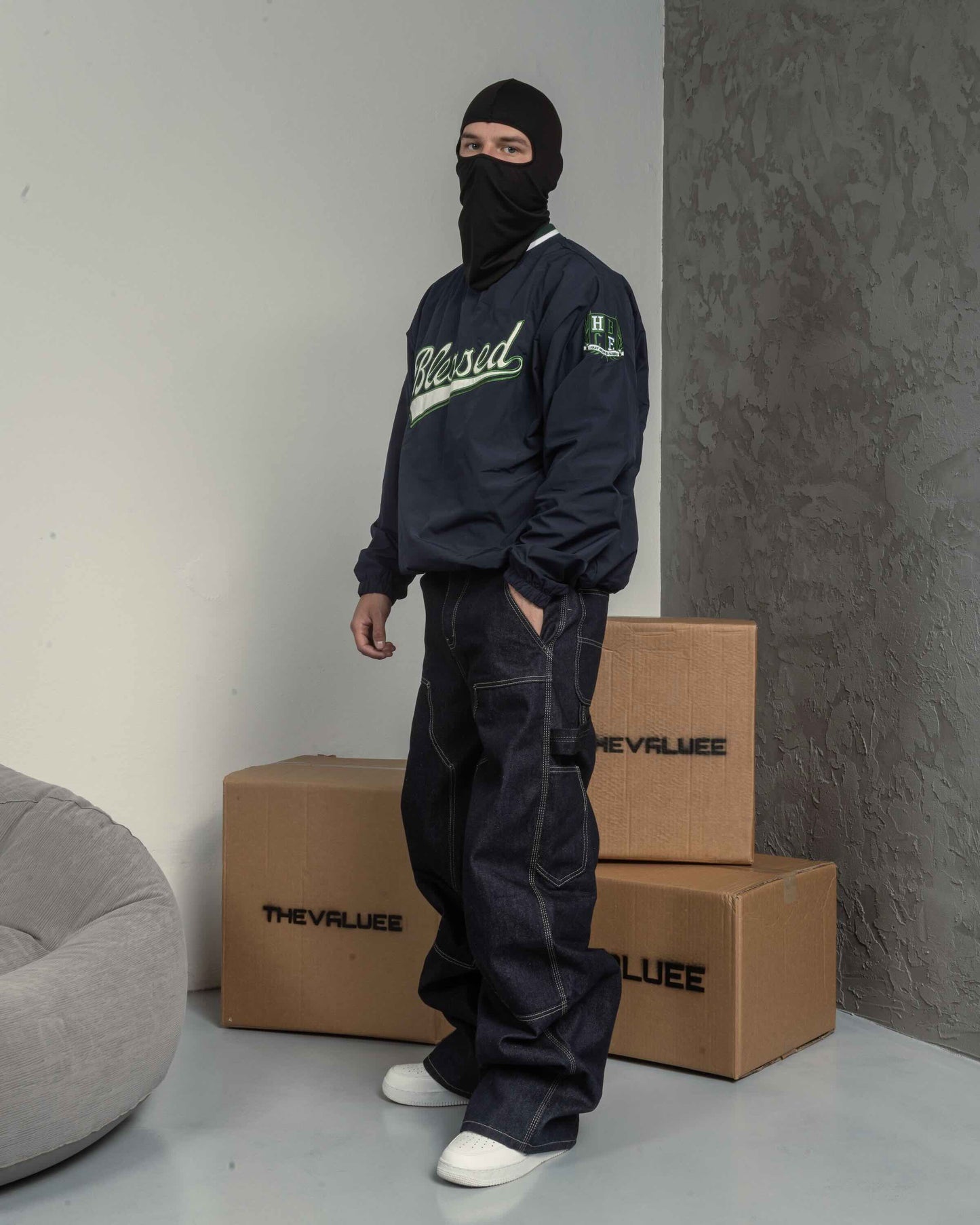 Baggy-Jeans aus Raw Denim