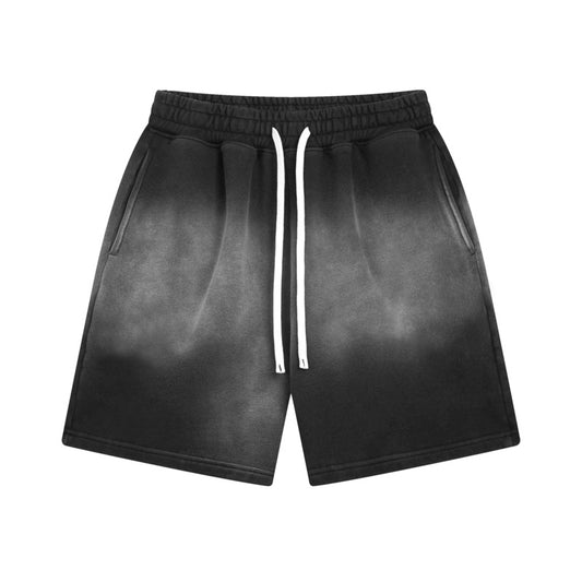 Gewaschene schwarze Jogger-Shorts