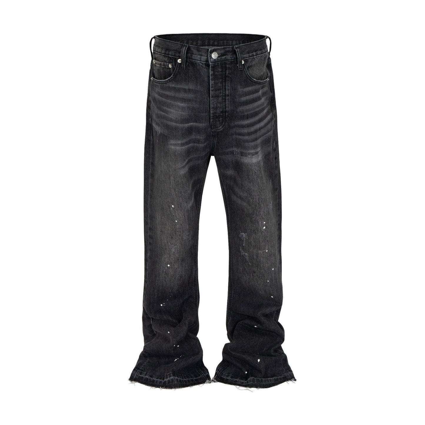 Verwaschene schwarze Schlagjeans