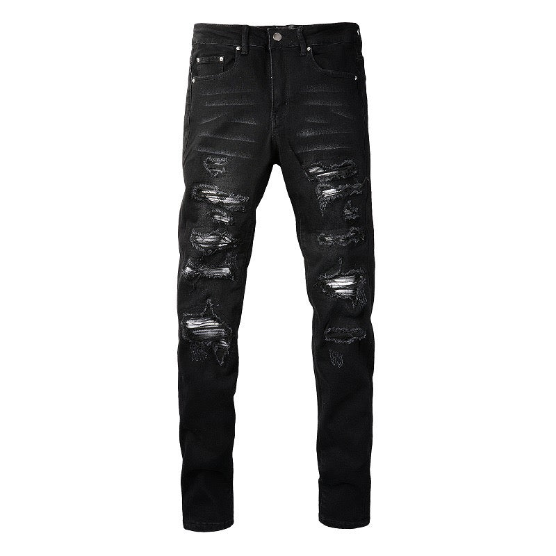 Grey Patch Jeans