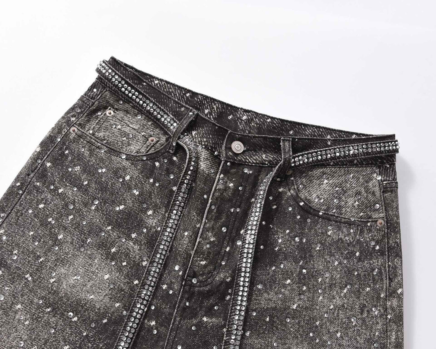 Black Cristal Baggy Jeans
