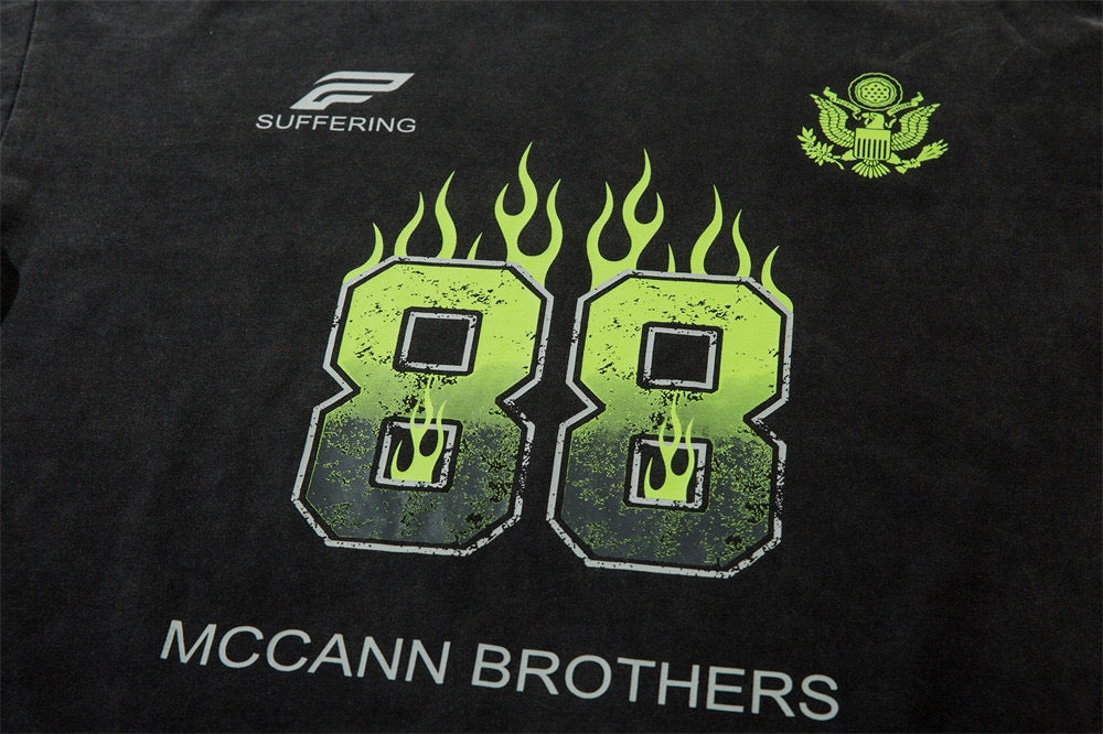 Green Flames Long Sleeve Tee