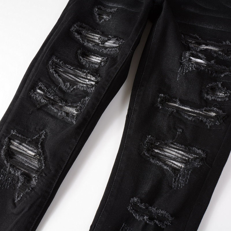 Grey Patch Jeans