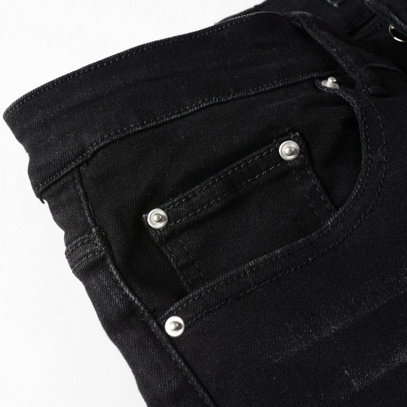 Grey Patch Jeans