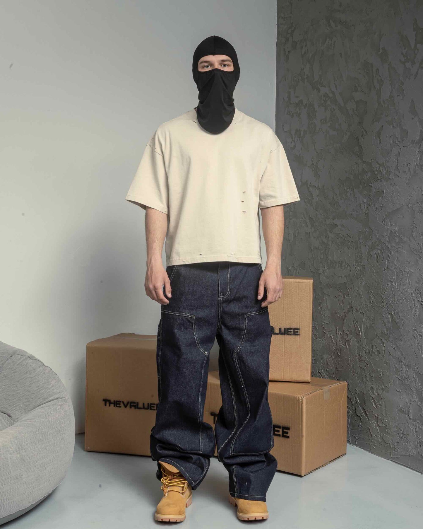 Raw Denim Baggy Jeans