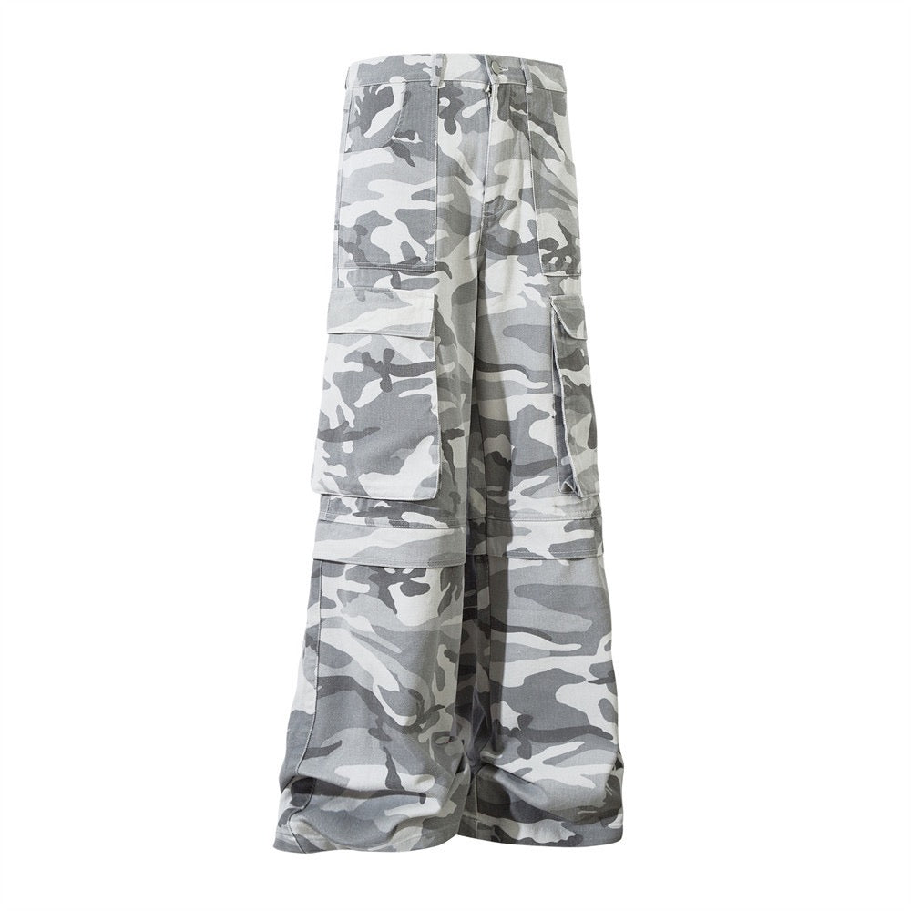White Camo Baggy Jeans